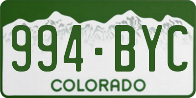 CO license plate 994BYC