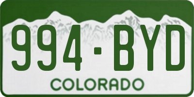 CO license plate 994BYD