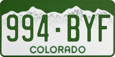 CO license plate 994BYF