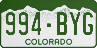 CO license plate 994BYG