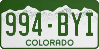 CO license plate 994BYI
