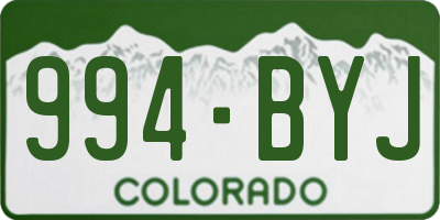 CO license plate 994BYJ