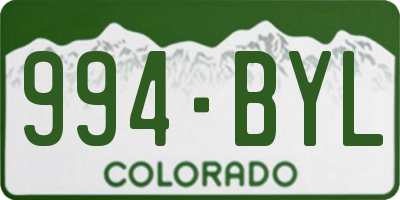 CO license plate 994BYL