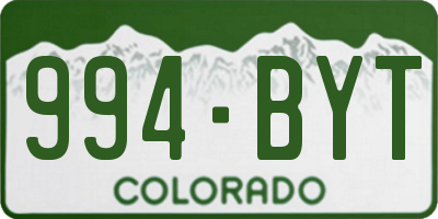 CO license plate 994BYT