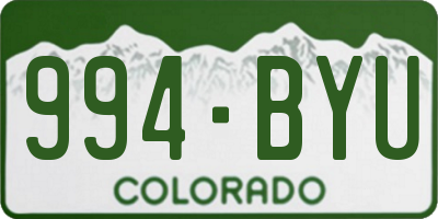 CO license plate 994BYU