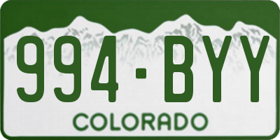 CO license plate 994BYY