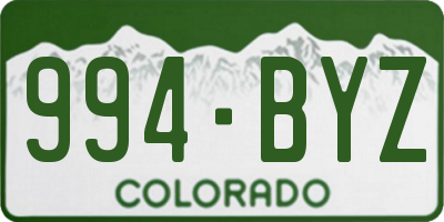 CO license plate 994BYZ