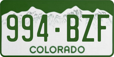CO license plate 994BZF