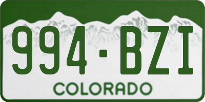 CO license plate 994BZI