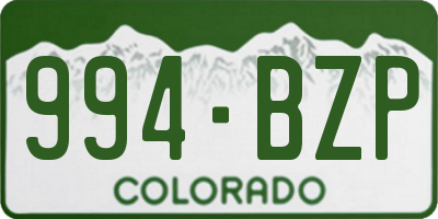 CO license plate 994BZP