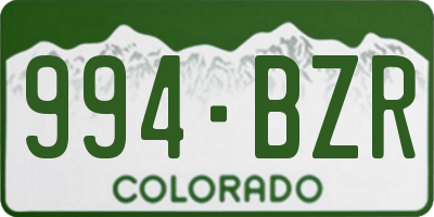 CO license plate 994BZR