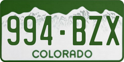 CO license plate 994BZX