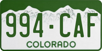 CO license plate 994CAF