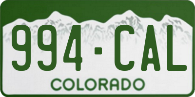 CO license plate 994CAL