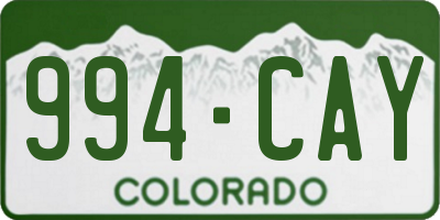CO license plate 994CAY