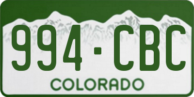 CO license plate 994CBC