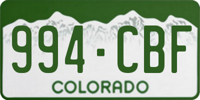 CO license plate 994CBF