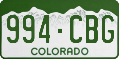 CO license plate 994CBG