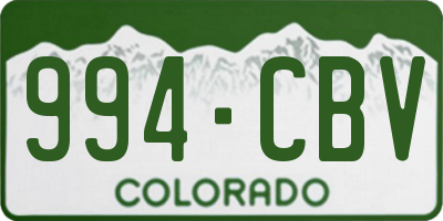 CO license plate 994CBV