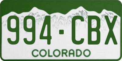 CO license plate 994CBX