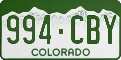 CO license plate 994CBY
