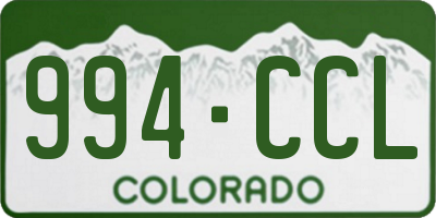 CO license plate 994CCL