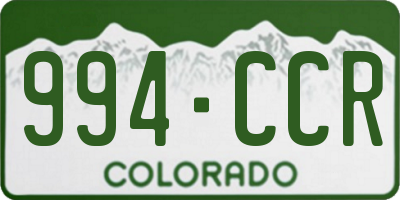 CO license plate 994CCR