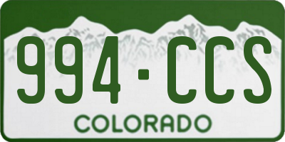 CO license plate 994CCS