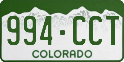 CO license plate 994CCT
