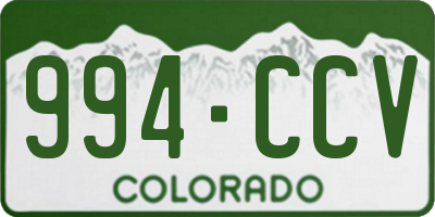CO license plate 994CCV
