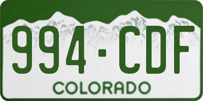 CO license plate 994CDF