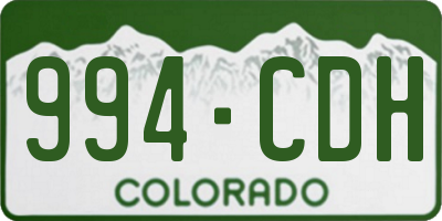 CO license plate 994CDH