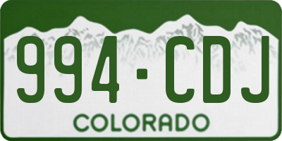 CO license plate 994CDJ