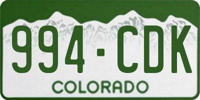 CO license plate 994CDK
