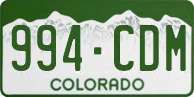 CO license plate 994CDM