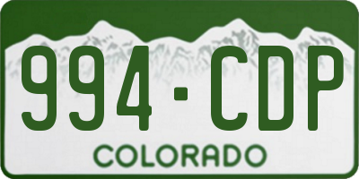 CO license plate 994CDP