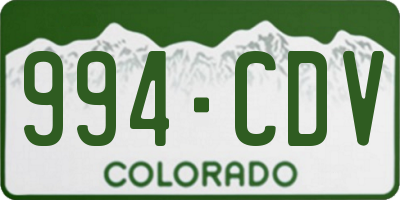 CO license plate 994CDV