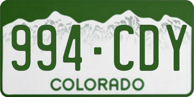CO license plate 994CDY