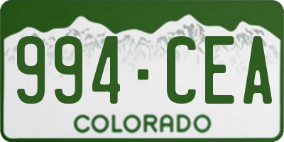 CO license plate 994CEA