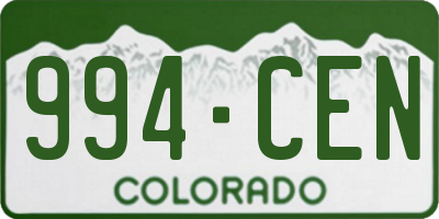 CO license plate 994CEN