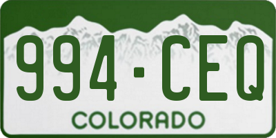 CO license plate 994CEQ