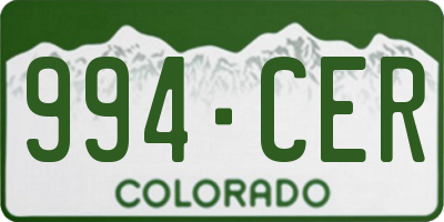 CO license plate 994CER