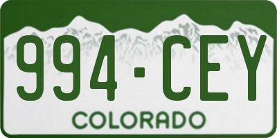 CO license plate 994CEY