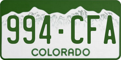 CO license plate 994CFA