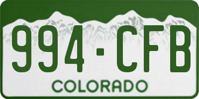 CO license plate 994CFB