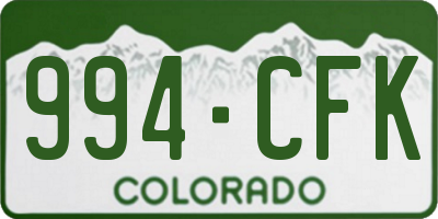 CO license plate 994CFK