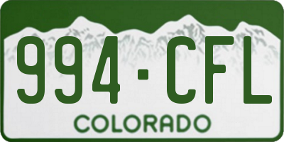 CO license plate 994CFL