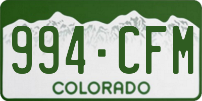 CO license plate 994CFM