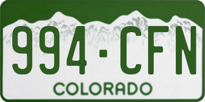 CO license plate 994CFN