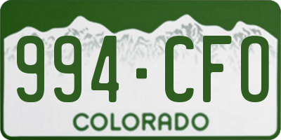 CO license plate 994CFO